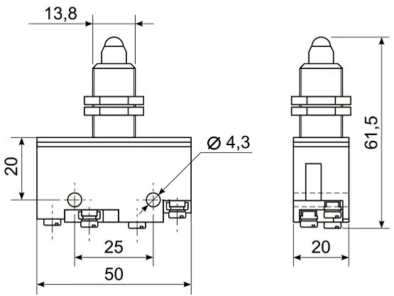 Микропереключатель МП 1104М УХЛ3 исп.03.1А с шариком