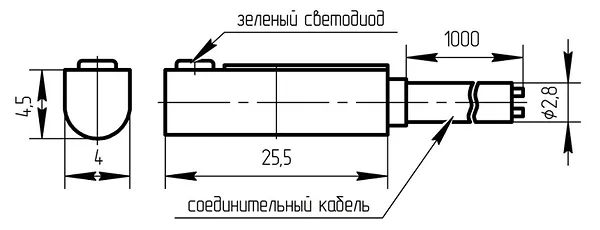габаритные размеры датчика МДП107
