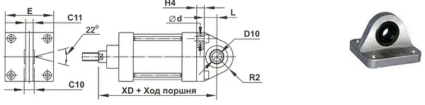 Проушина с сферическим шарниром DIN 648K для пневмоцилиндров по ISO 6431 - промышленное гидрооборудование Проушина с сферическим шарниром DIN 648K для пневмоцилиндров по ISO 6431 - промышленное гидрооборудование