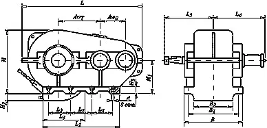 Габаритные размеры редуктора РК-450
