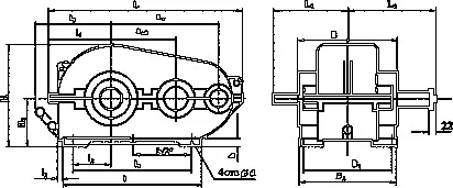 Габаритные размеры редуктора РМ-250
