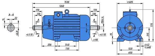 Электродвигатель крановый MTH 613-10 промышленное гидрооборудование Электродвигатель крановый MTH 613-10 промышленное гидрооборудование