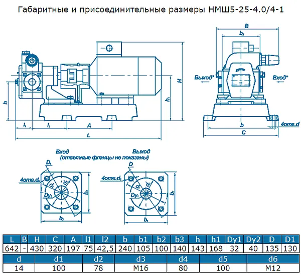 Насос НМШ 5-25-4,0/4 вид на патрубки - промышленное гидрооборудование Насос НМШ 5-25-4,0/4 вид на патрубки - промышленное гидрооборудование