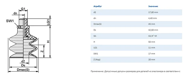 Вакуумная присоска FSG 42 - промышленное гидрооборудование Вакуумная присоска FSG 42 - промышленное гидрооборудование