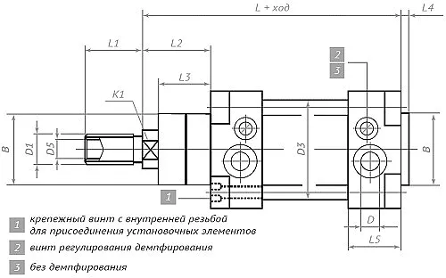 Пневмоцилиндр ...-080х0100 УХЛ4 ISO 6431 на производстве